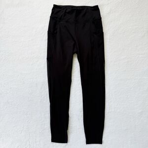 Along Fit Women’s Black High-Waisted Mesh Sides Leggings With Pockets Size XS